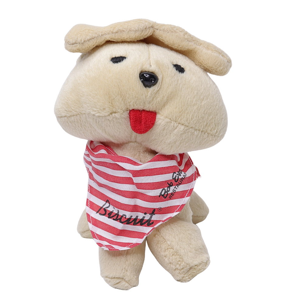 1998 Bob Evans Biscuit Dog Plush 6" Bean Bag Stuffed Animal Restaurant Promo